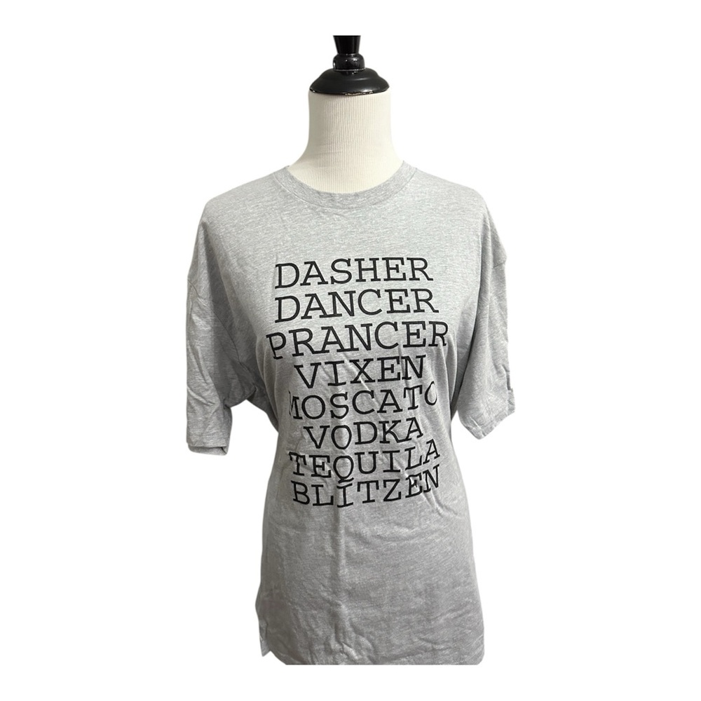 Reindeer Snarky Christmas Next Level Apparel Light Gray Tee XXL